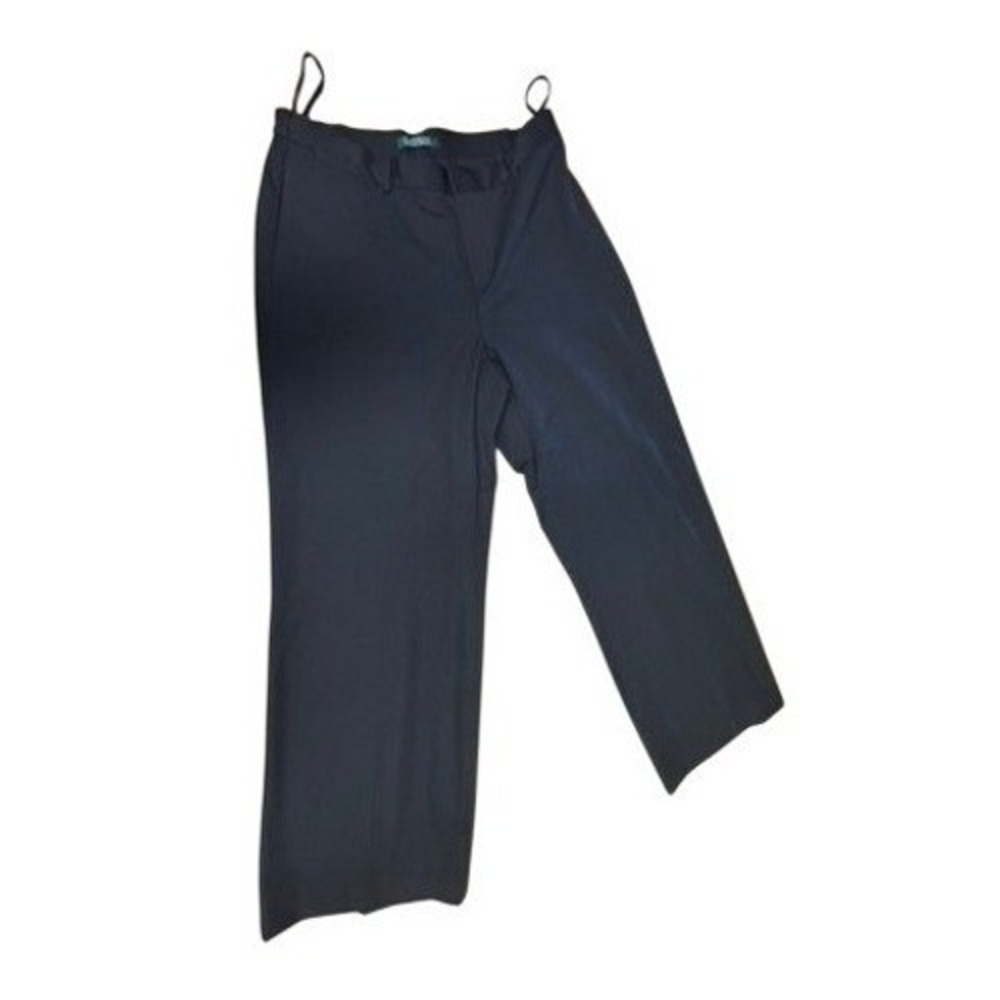 NWT! "Lauren Ralph Lauren" Womens Black Wide Leg Pants Size 14W MSRP-$109 Office